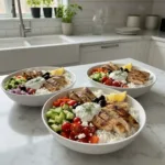 greek chicken bowls easy clean eating meal prep featured