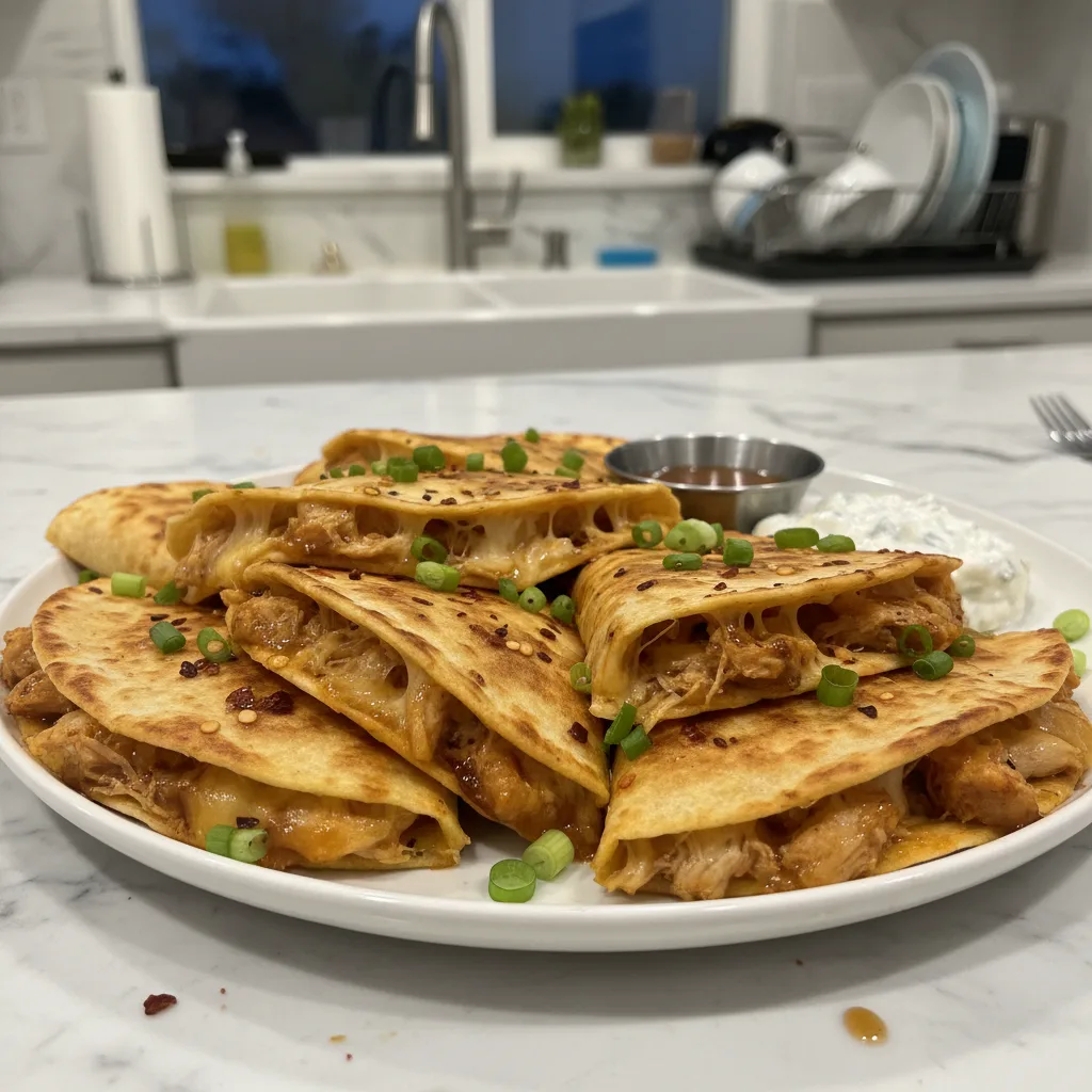 Smoky Hot Honey BBQ Chicken Quesadillas for Cold Nights 4 Recipe image