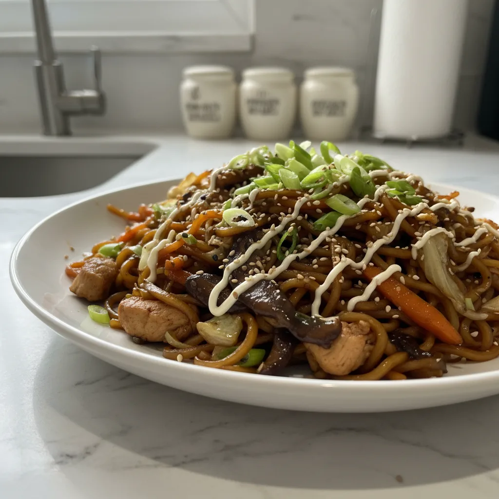 Hearty Yaki Udon Noodles: A Quick Weeknight Stir-Fry 4 Recipe image