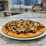 one pan bbq chicken flatbread for busy winter nigh featured