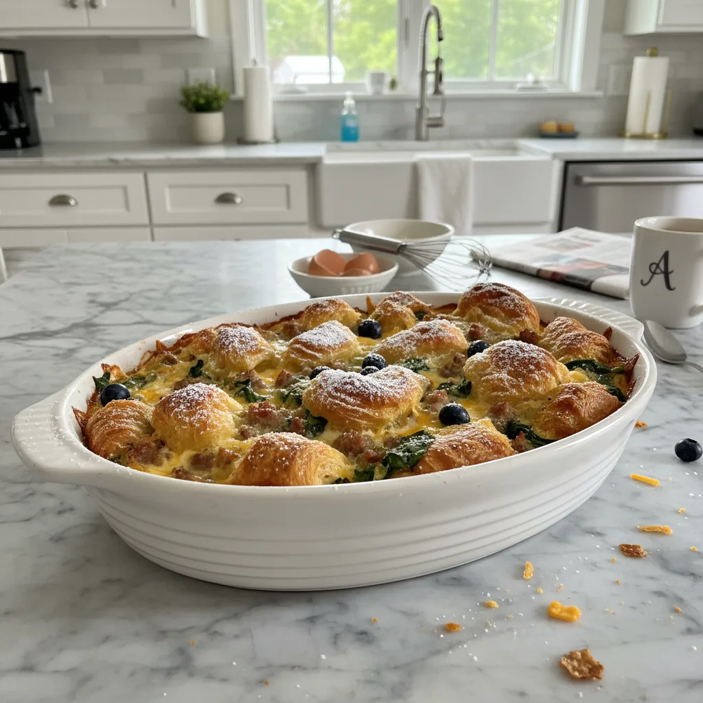 Hearty Overnight Croissant Breakfast Casserole 4 Recipe image