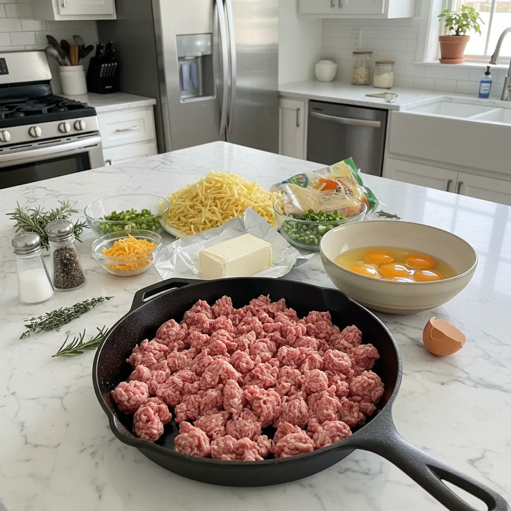 Hearty Creamy Sausage Egg Hashbrown Casserole 5 Recipe image