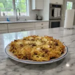 Hearty Creamy Sausage Egg Hashbrown Casserole 6 sausage egg and cream cheese hashbrown casserole featured