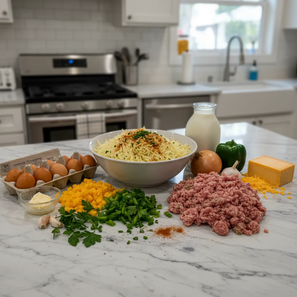 Hearty Sausage Hash Brown Breakfast Casserole Recipe 5 Recipe image