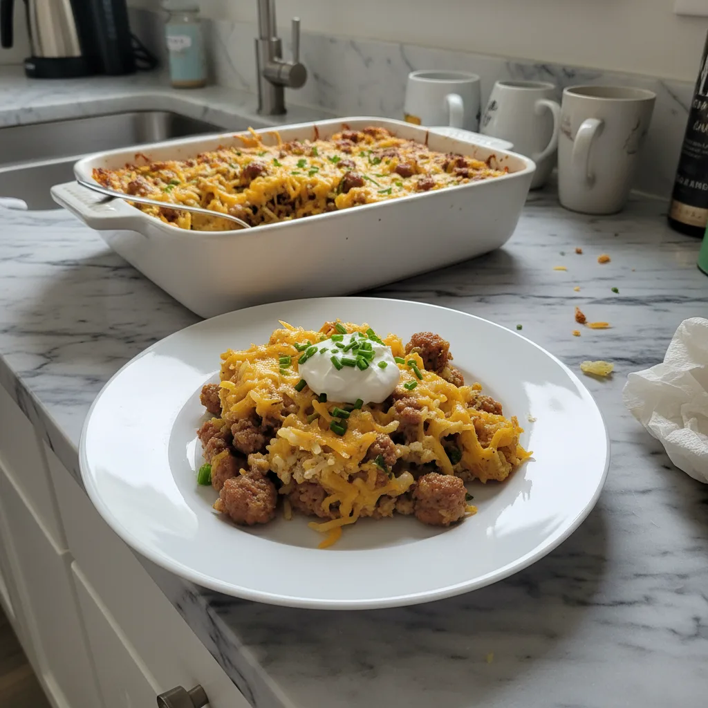 Hearty Sausage Hash Brown Breakfast Casserole Recipe
