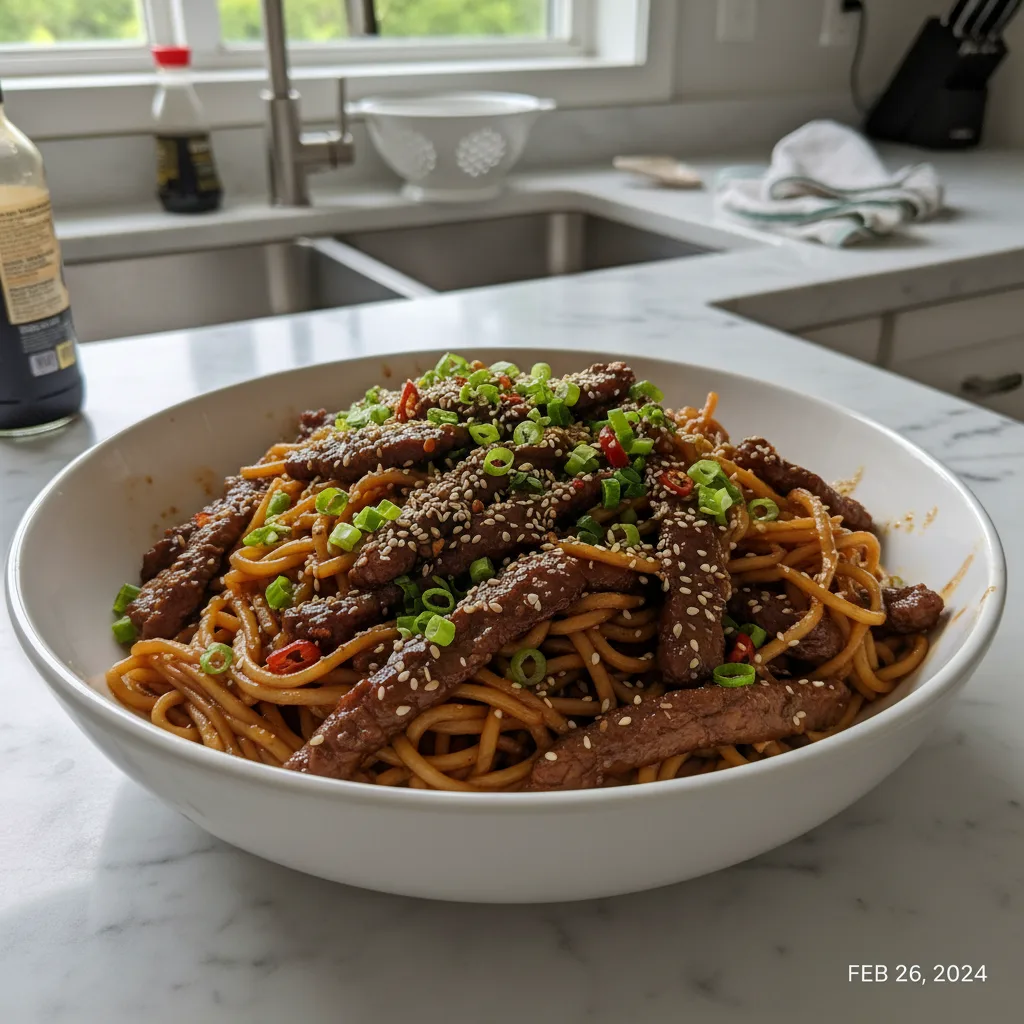 Sticky Beef Noodles: Savory, Sweet, & Quick Dinner 4 Recipe image