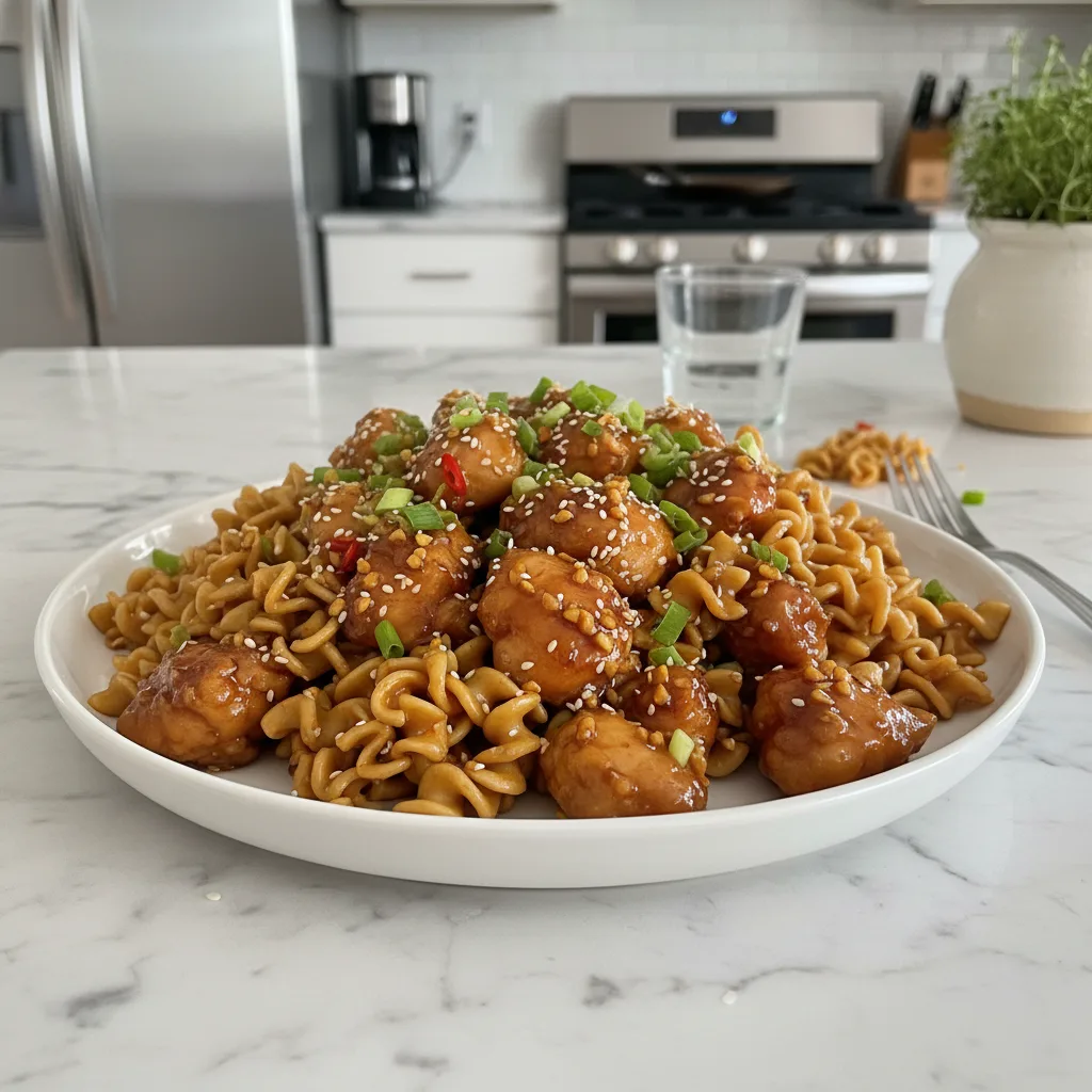 Sticky Garlic Chicken Noodles: Flavorful Busy Night Meal