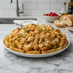 baked cream cheese pasta recipe featured