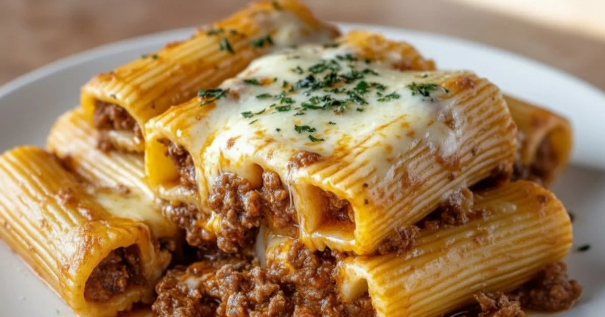 The Ultimate Baked Rigatoni Stuffed with Beef Ragu & Mozzarella 4 Recipe image
