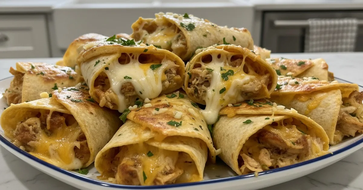 The Ultimate Cheesy Garlic Chicken Wraps You'll Crave 4 Recipe image