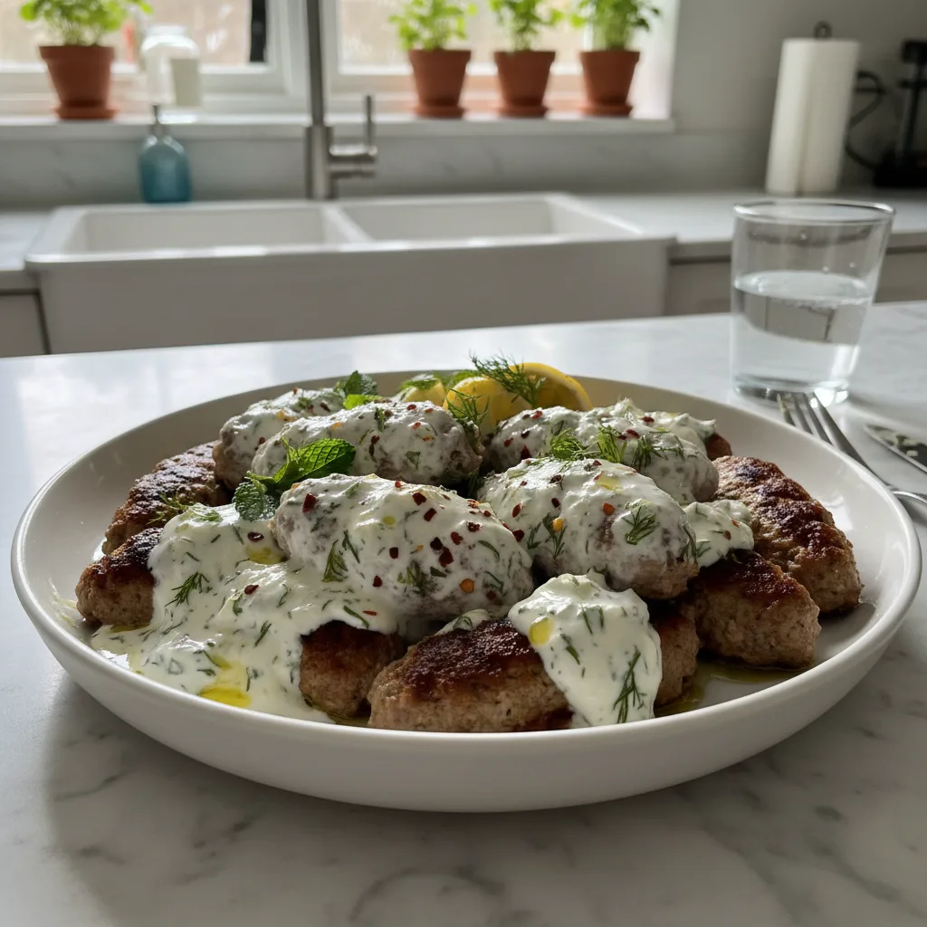 Mouthwatering Chicken Kofta: Easy & Juicy with Garlic Yogurt Sauce