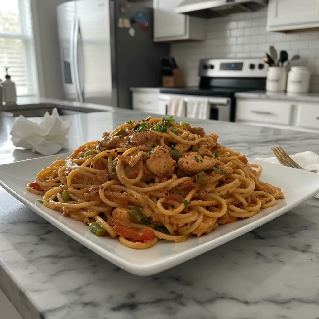 creamy cajun chicken spaghetti bold easy weeknight featured