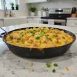 creamy chicken and cheese dinner skillet featured