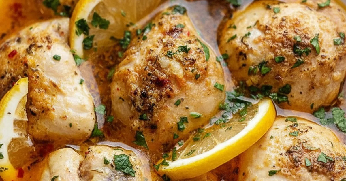 Melt-in-Your-Mouth Crock Pot Chicken Thighs with Lemon Garlic Butter 4 Recipe image