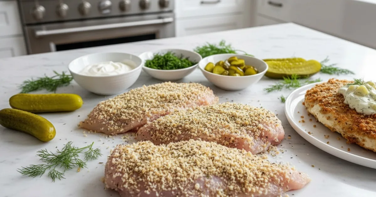 The Ultimate Crunchy Parmesan Chicken with Tangy Dill Pickle Flavor 5 Recipe image