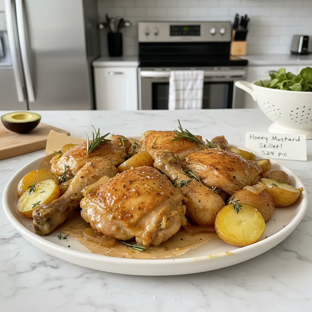 Tangy Honey Mustard Chicken Skillet Dinner