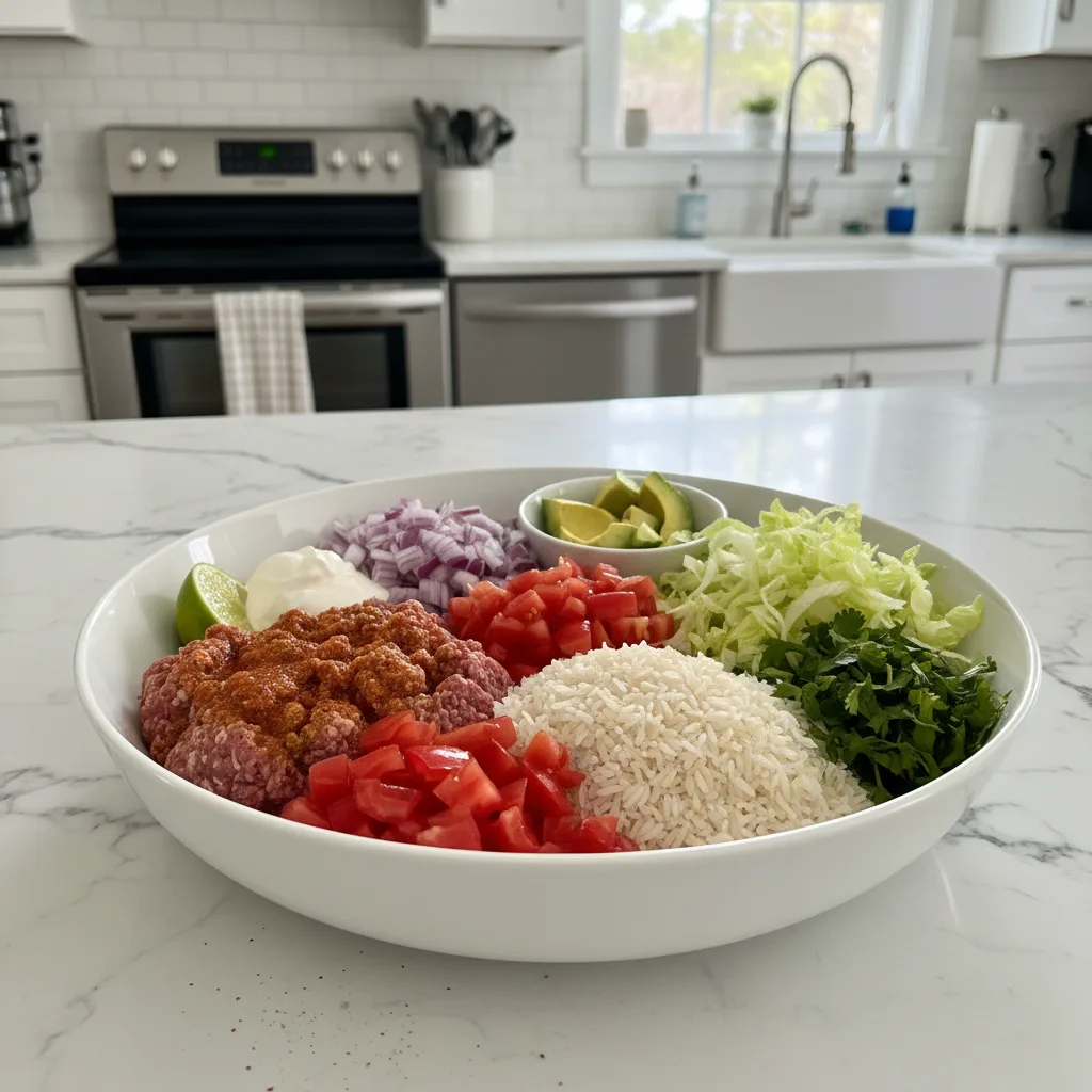 The Ultimate Easy Taco Rice Bowl: Your New Go-To Healthy Dinner 5 Recipe image