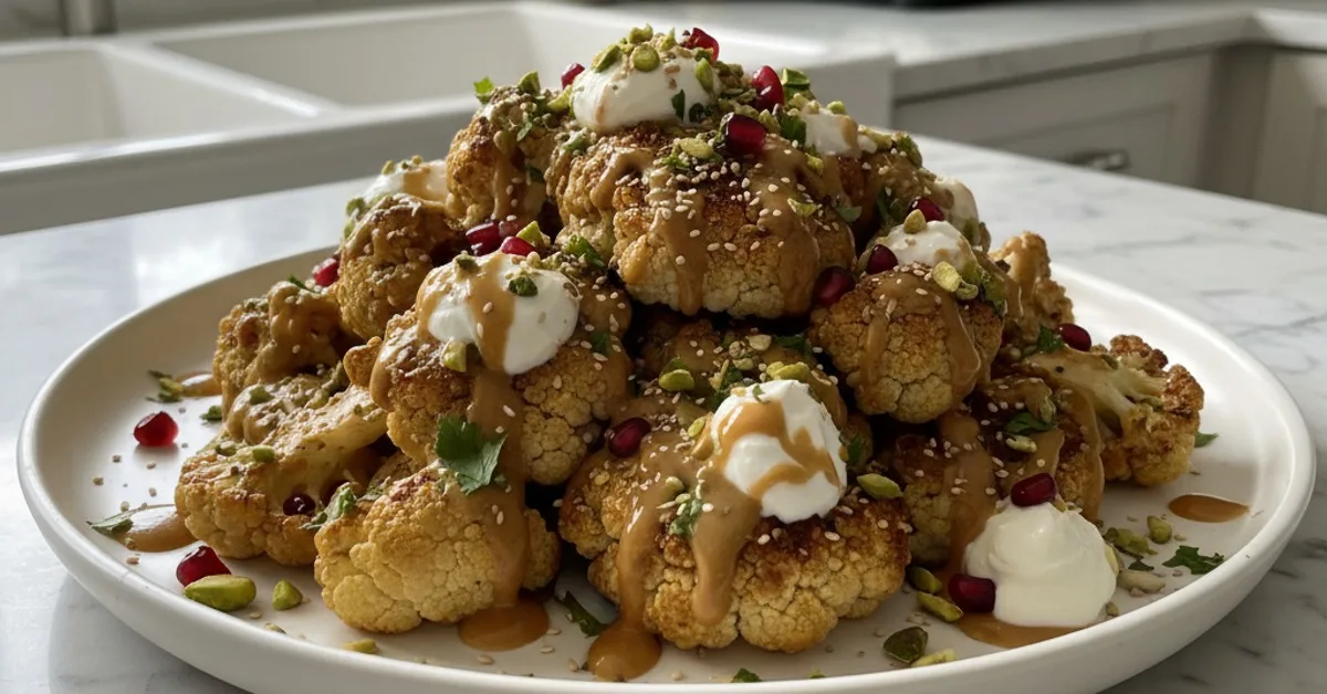 Irresistible Moroccan Cauliflower with Tahini-Honey: A Flavorful Delight