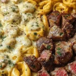 Irresistible: The Best Garlic Steak & Cheese Tortellini Skillet 6 irresistible the best garlic steak cheese tortellini skillet featured