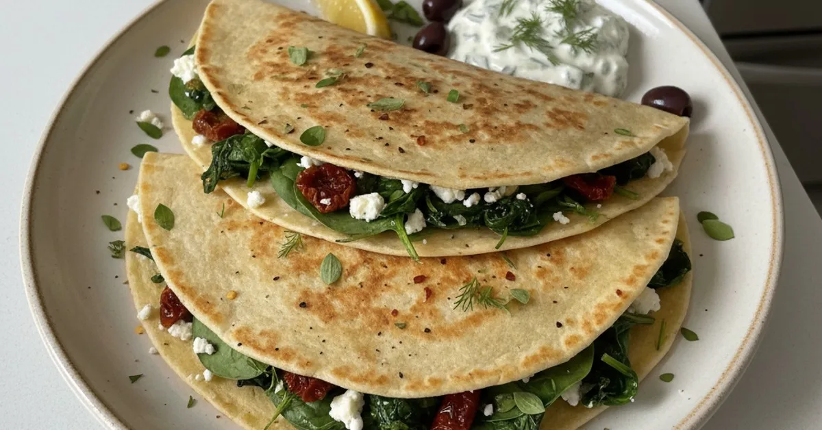 Wholesome & Delicious Mediterranean Quesadillas with Spinach 4 Recipe image