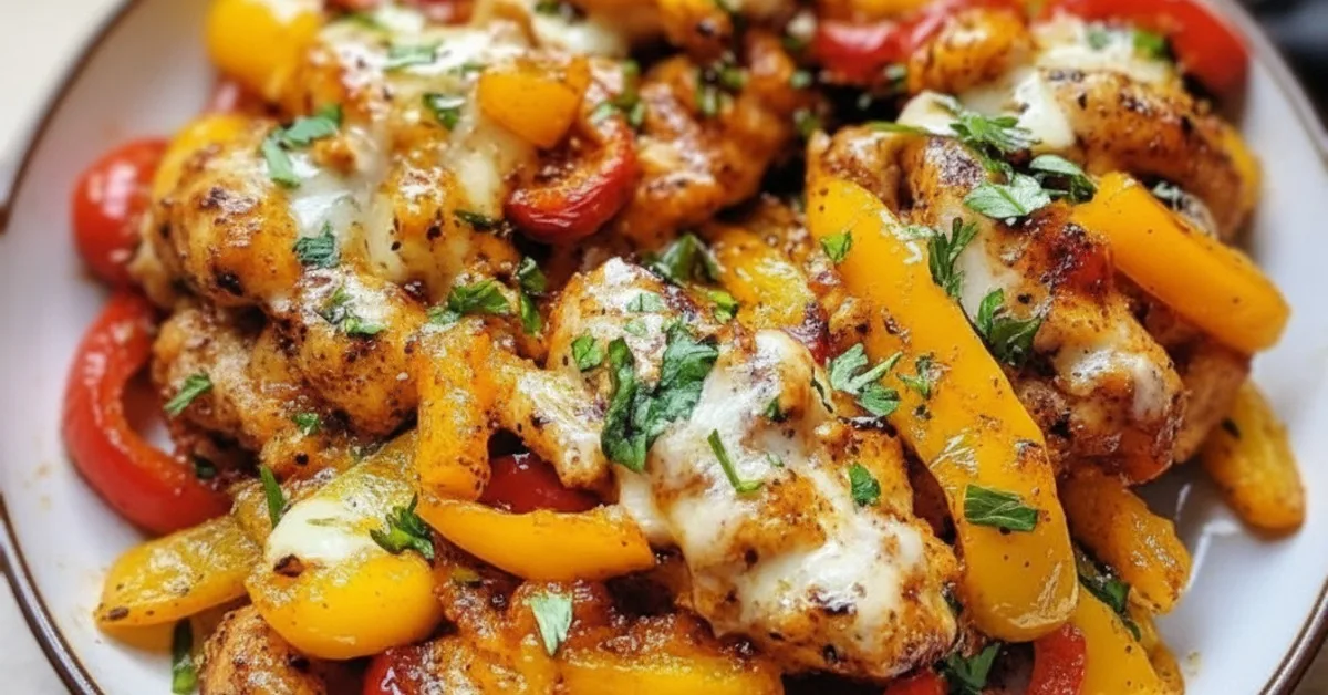 mouthwatering flavorful cajun chicken with sweet bell peppers featured