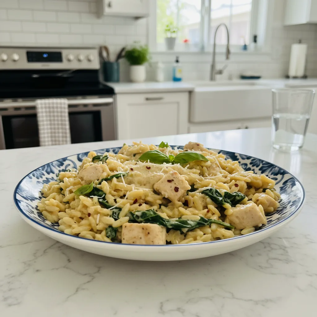 Creamy Spinach Chicken Orzo Dinner: Quick & Easy Weeknight