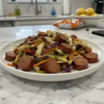 Easy 30-Minute Sausage and Cabbage Stir Fry You'll Love! 6 sausage and cabbage stir fry 30 minutes featured