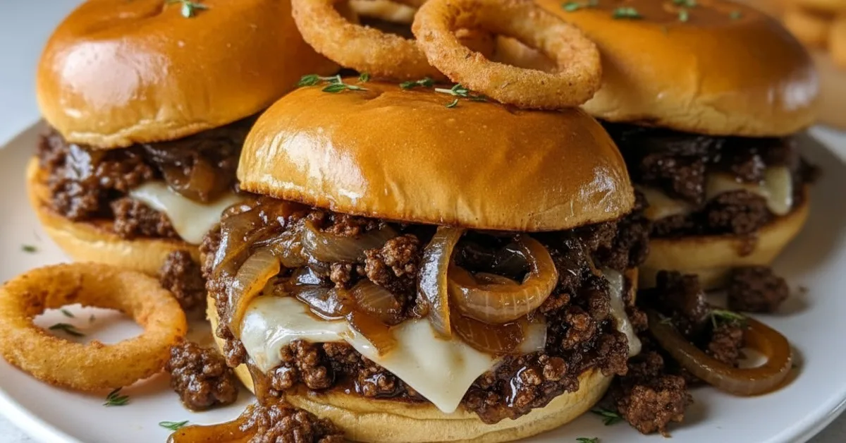 The Ultimate French Onion Beef Sloppy Joes Your Crowd Will Love! 4 Recipe image
