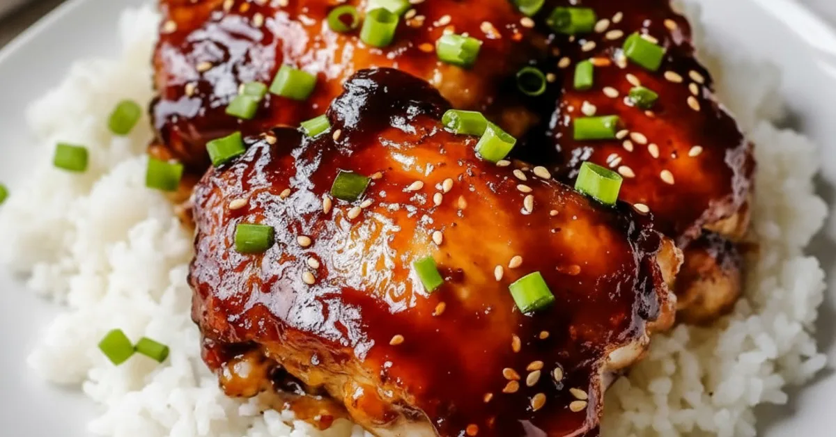 The Easiest Honey Garlic Slow Cooker Chicken Thighs Ever!