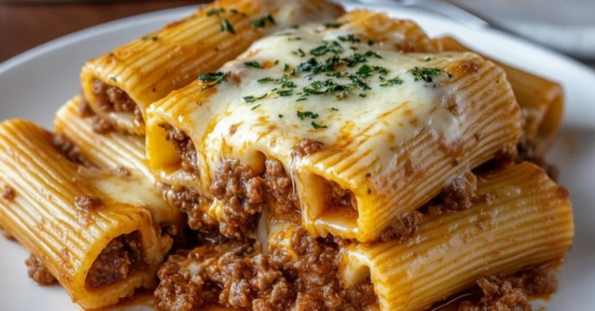 The Ultimate Baked Rigatoni Stuffed with Beef Ragu & Mozzarella