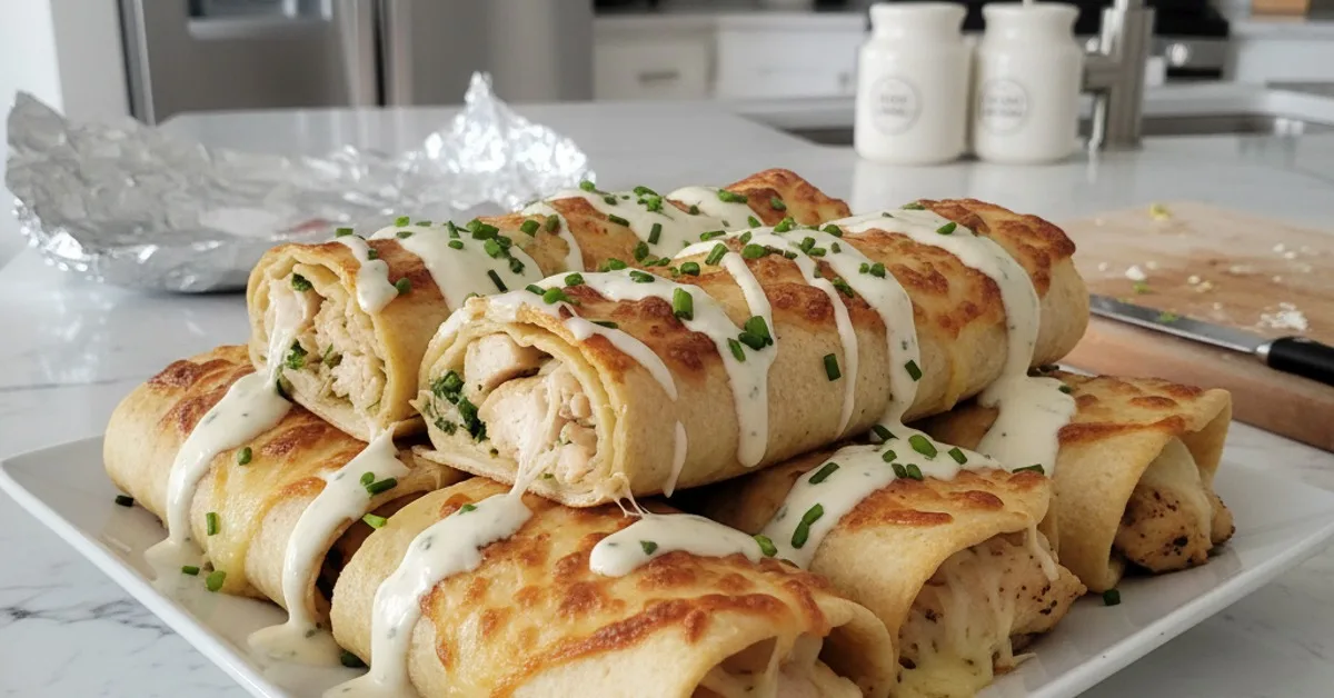 the ultimate cheesy garlic chicken wraps youll cra featured