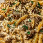 the ultimate high protein creamy beef pasta for busy nights featured