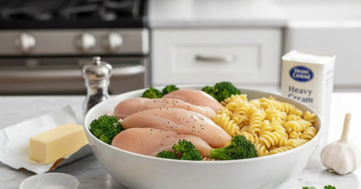 Quick & Easy High Protein Rotisserie Chicken Broccoli Pasta 5 Recipe image
