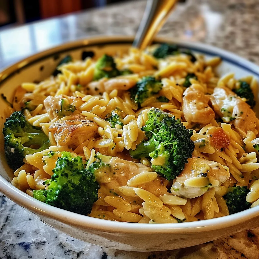 The Ultimate Cheesy Chicken Broccoli Orzo You’ll Crave Weekly