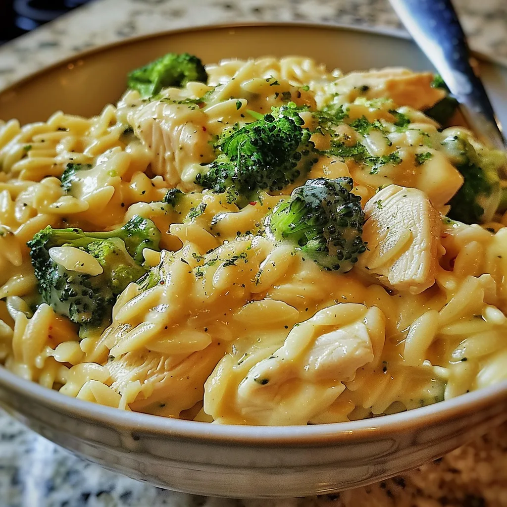 The Ultimate Cheesy Chicken Broccoli Orzo You'll Crave Weekly 5 Recipe image