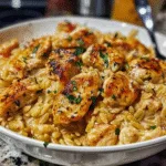 One‑Pot Cajun Chicken Alfredo Orzo