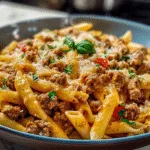 Creamy High Protein Beef Pasta