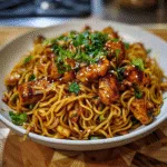 Sticky Garlic Chicken Noodles – Sweet, Savory & So Flavorful